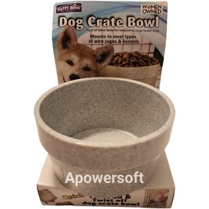 Happy Home Dog Crate Food & Water Bowl w Cage Mount